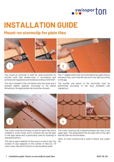 swissporTON_Installation_guide_Mount_on_stormclip_Plain_tiles_2025_EN.pdf