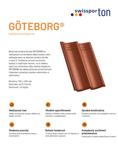 Produktová karta GOTEBORG