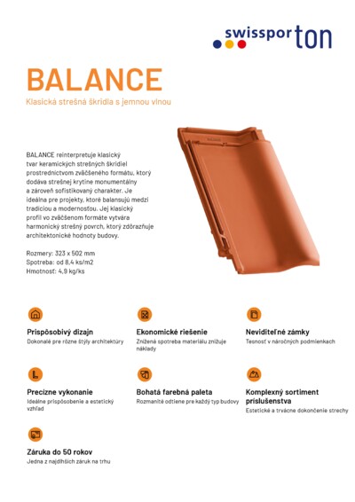 Produktová karta BALANCE